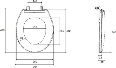 K-17402X-WK ชุดฝารองนั่ง รุ่น NEW GOLD STAR, ROMA, SIPHONSAVE 61