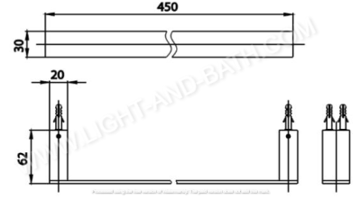 CT0274#BL(HM) ราวแขวนผ้า 45 ซม. รุ่น EDGE