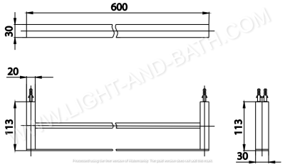 CT0276#BL(HM) ราวแขวนผ้าคู่ 60 ซม. รุ่น EDGE