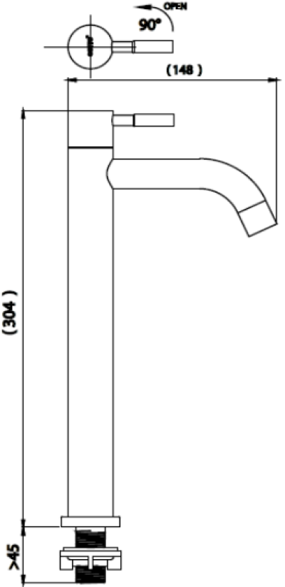 CT1272C55Y#SA(HM) ก๊อกอ่างล้างหน้าทรงสูง(น้ำเย็น) รุ่น TITUS
