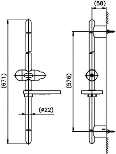 PM089(HM) ราวแขวนฝักบัวปรับระดับ