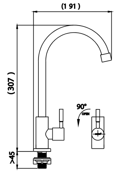 CT1275C55#SA(HM) ก๊อกอ่างซิ้งค์ รุ่น TITUS