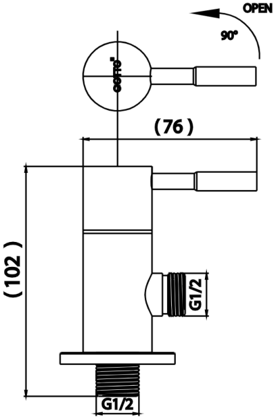 CT1274C55#SA(HM) วาล์วเปิด-ปิดน้ำ สำหรับฝักบัว รุ่น TITUS