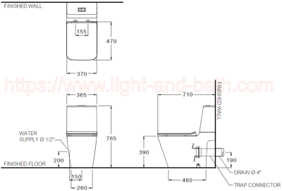 C124137 สุขภัณฑ์ แบบสองชิ้น 3/4.5 ลิตร รุ่น SIMPLY MODISH