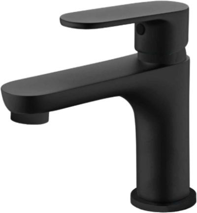 KF-58-620-55 ก๊อกผสมอ่างล้างหน้าแบบก้านโยก สีดำ (ไม่มีป๊อบอัพ)