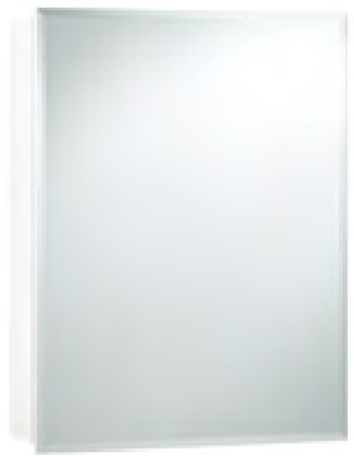 V4201WH ตู้แขวนกระจกเงาบานเปิดเดี่ยว ชั้นเก็บของด้านในปรับระดับ 2 ชั้น ไม้อัดทนน้ำ ปิดผิวเมลามีนสีขาว