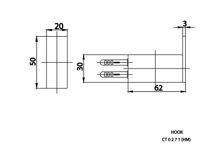 CT0271#GR2(HM) ขอแขวนผ้า รุ่น EDGE