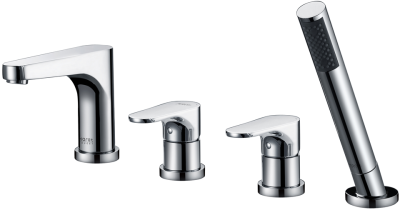 KF-43-214-50 ก๊อกผสมติดอ่างอาบน้ำแบบก้านโยกพร้อมฝักบัวสายอ่อนและที่สลับทางน้ำ