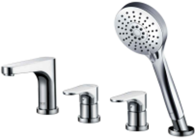 KF-44-712-50 ก๊อกผสมติดอ่างอาบน้ำแบบก้านโยกพร้อมฝักบัวสายอ่อนและที่สลับทางน้ำ