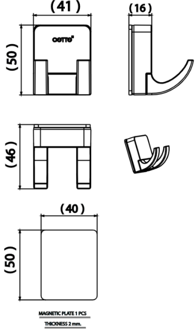 CT0313(HM) ขอแขวนผ้า แบบคู่ รุ่น MAGNETO