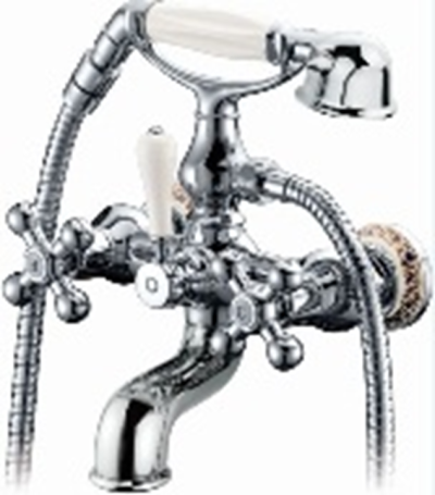 KF-73-721-50 ก๊อกผสมอ่างอาบน้ำแบบติดผนังพร้อมชุดฝักบัวสายอ่อนปรับน้ำ 1 ระดับ