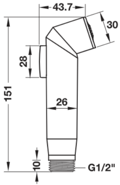 485.95.019 สายฉีดชำระ สีขาว