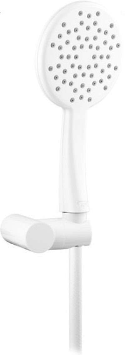 FJHOF-166AWZ ฝักบัวมือถือด้ามโค้งสีขาว 4" พร้อมสายพลาสติก และขายึด