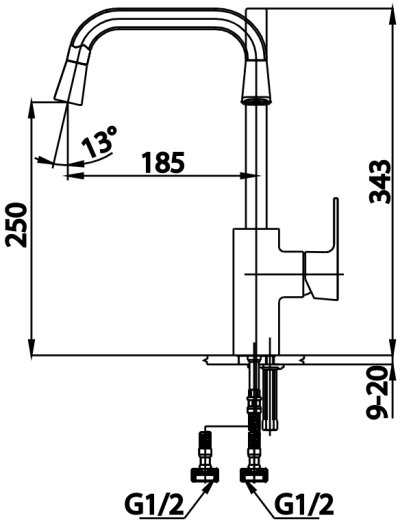 CT2203A ก๊อกผสมอ่างซิงค์แบบก้านโยก รุ่น CUBIC