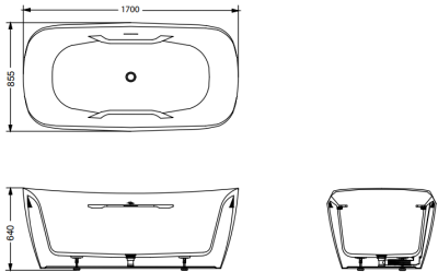 PJY1734HPW#MW อ่างอาบน้ำหินอ่อนสังเคราะห์ แบบมีมือจับ (Matte White)