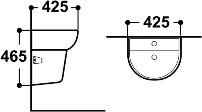 AQ 20855/5591 อ่างล้างหน้า แบบขาตั้งลอย