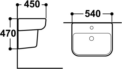 AQ 20956/5665 อ่างล้างหน้า แบบขาตั้งลอย