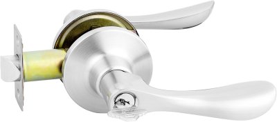 HQ446-TLS04ET มือจับก้านโยกอลูมิเนียม สำหรับห้องทั่วไป แบบมีลูกกุญแจ สีสเตนเลส ระบบTUBULAR LOCK