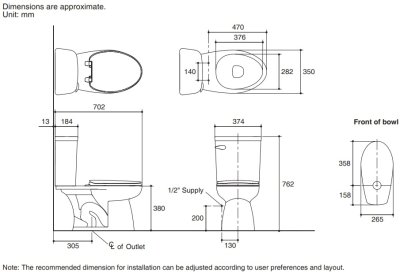 K-31147X-S-WK สุขภัณฑ์ แบบสองชิ้น 3.75 ลิตร รุ่น SEDAR