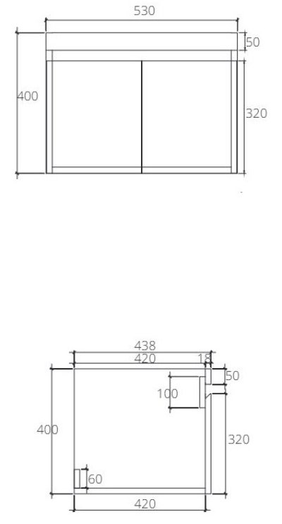 VP0006P2 ตู้เก็บของใต้อ่างแบบแขวนผนัง สำหรับ C005907 C0156 C01561