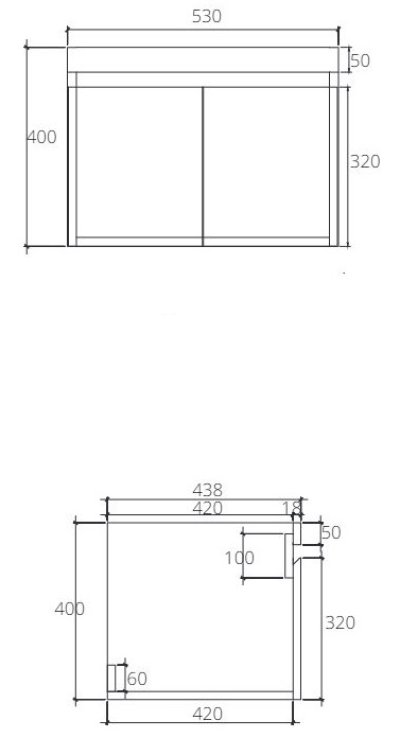 VP0006P4 ตู้เก็บของใต้อ่างแบบแขวนผนัง สำหรับ C005907 C0156 C01561