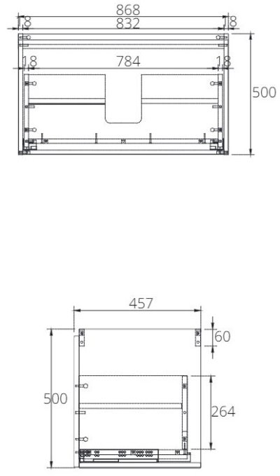 V0903DG ตู้เก็บของใต้อ่างล้างหน้าแบบแขวนผนัง สำหรับอ่าง C0900