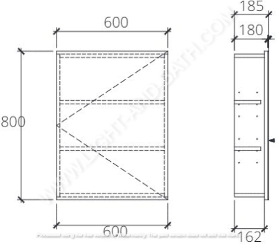 V4201 ตู้กระจกเงาบานเปิดเดี่ยว