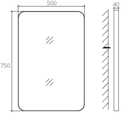 MF011CH กระจกกรอบโลหะ สีแชมเปญ สี่เหลี่ยม 40x70 cm.