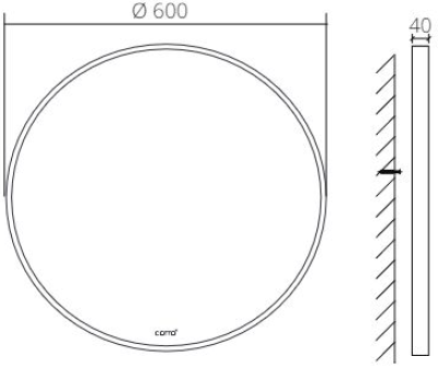 MF010GD กระจกกรอบโลหะ สีทอง วงกลม 60x60 cm.