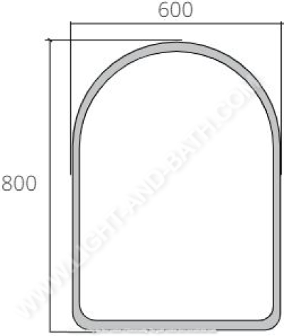 MC551 กระจกเงาทรงรีโค้งบน 600 x 800 (มม.) รุ่น ROMAN