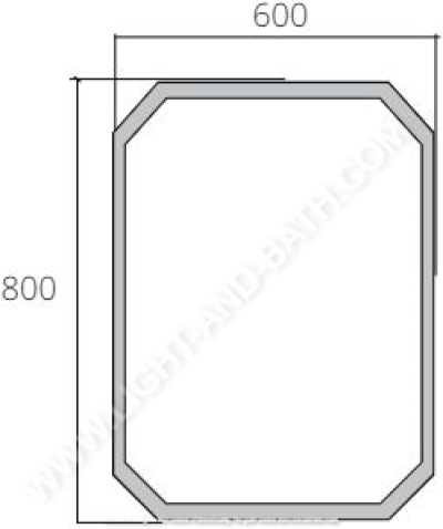 MC552 กระจกเงาแปดเหลี่ยม 600 x 800 (มม.) รุ่น ROMAN