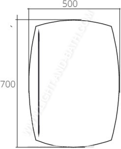 MC126#A กระจกเงาพ่น 500 x 700 มม. รุ่น CRYSTAL