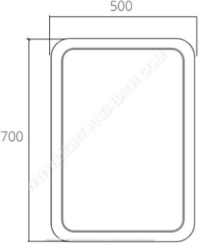 M10002C กระจกเงาพ่นทราย 500 x 700 มม. รุ่น SMOOTH