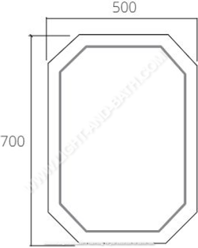 M10004F กระจกเงาพ่นทราย 500 x 700 มม. รุ่น SMOOTH