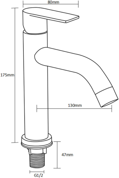 RA 115577 ก๊อกน้ำล้างหน้าน้ำเย็น สแตนเลสเงา