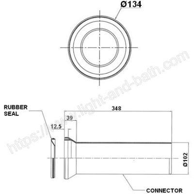 VP-3815 (M11460) ชุดข้อต่อน้ำทิ้งชักโครกแบบออกผนัง