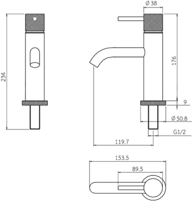 WSS-2001M-BA ก๊อกเดี่ยวอ่างล้างหน้า สี BLACK