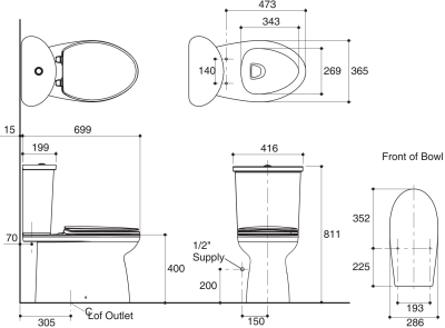 K-72455X-WK สุขภัณฑ์ แบบสองชิ้น 4.5 ลิตร รุ่น SORRENTO