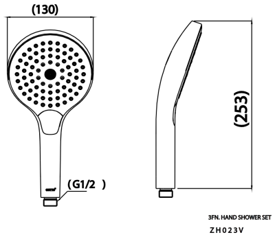 ZH023V หัวฝักบัว 3 ฟังก์ชั่น