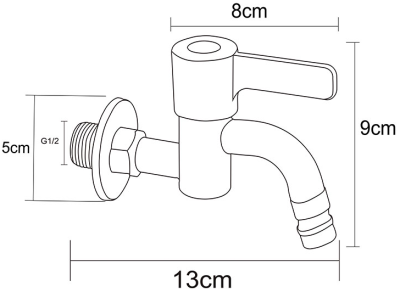 RA BIB-BLK ก๊อกคอสั้น MATT BLACK