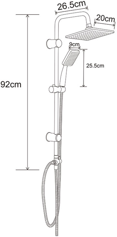 BN 9363RAIN-SQ ชุดเรนชาวเวอร์ พร้อมฝักบัวมือ RAIN SQUARE