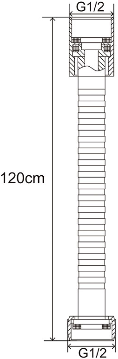 RA HOSE-120-BLK สายฝักบัวสแตนเลส ดำ ขนาด 120 ซม.