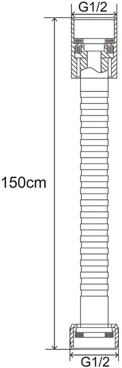 RA HOSE-150-BLK สายฝักบัวสแตนเลส ดำ ขนาด 150 ซม.
