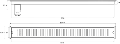 TSD-800 รางระบายน้ำสแตนเลส ขนาด 80 ซม.