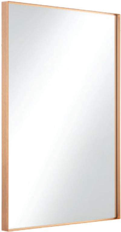 MF3607 GD กระจกเงากรอบอลูมิเนียม สีทอง กระจกหนา 3 มม. 505 x 705 มม.