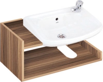 V3001PW ชั้นวางของใต้อ่างล้างหน้าแบบแขวนผนัง สำหรับอ่าง DOREX C002