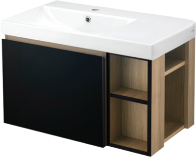 V00647BK ตู้ใต้อ่างล้างหน้าแบบแขวนผนัง สำหรับอ่าง SOULNICE C00647