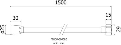 FJHOP-00008Z สายอ่อน PVC พลาสติกสีขาว ขนาด 1.5 เมตร