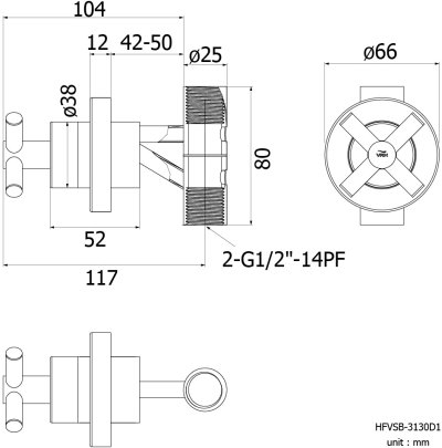 HFVSB-3130D1 ก๊อกฝักบัวผังผนังน้ำเดี่ยว รุ่น SMOOTH