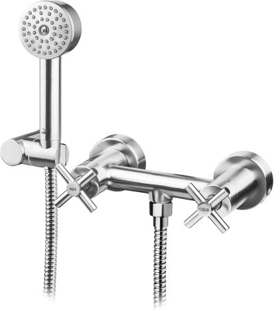 HFVSB-3122D5 ก๊อกฝักบัวคู่ผสมติดผนัง+สายฝักบัว+มือถือ รุ่น SMOOTH